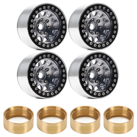 INJORA 4PCS 1.9" Aluminum Alloy Beadlock Wheel Rims for 1/10 RC Crawler (YQW-01BG-1944) INJORA
