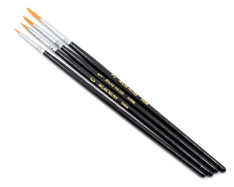Atlas Brush Taklon Detail Acrylic Round Brush Set (4) (ABS155-4PS) Amain Hobbies