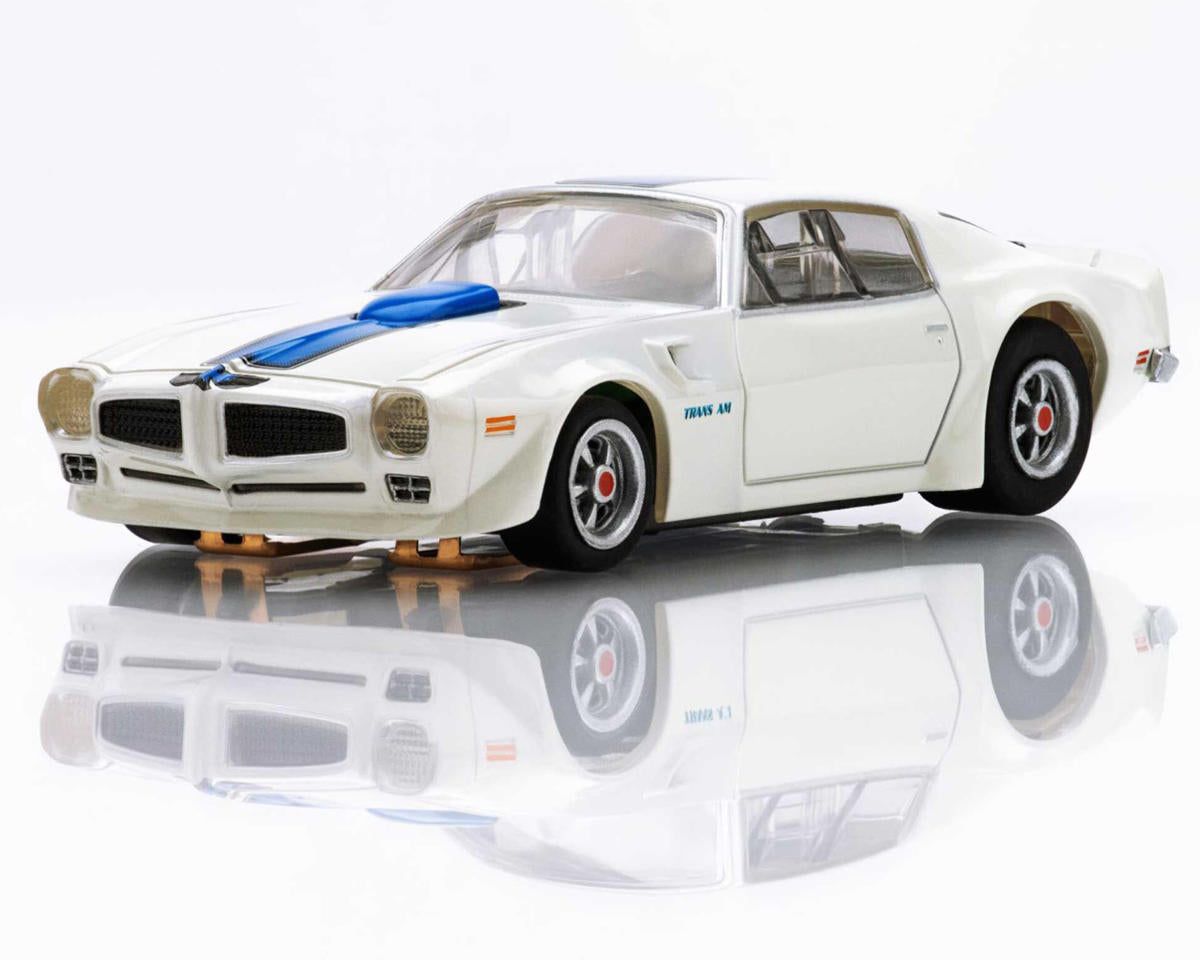 AFX 1970 Firebird Trans Am HO Scale Slot Car (White/Blue) (LWB) (Mega G+) Amain Hobbies