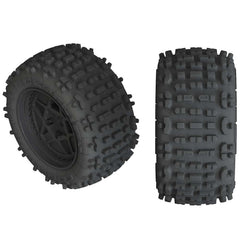 ARRMA (AR550050) 1/10 dBoots Backflip LP Front/Rear 3.8 Pre-Mounted Tires, 17mm Hex, Black (2): 4S (ARAC9468) Horizon Hobby