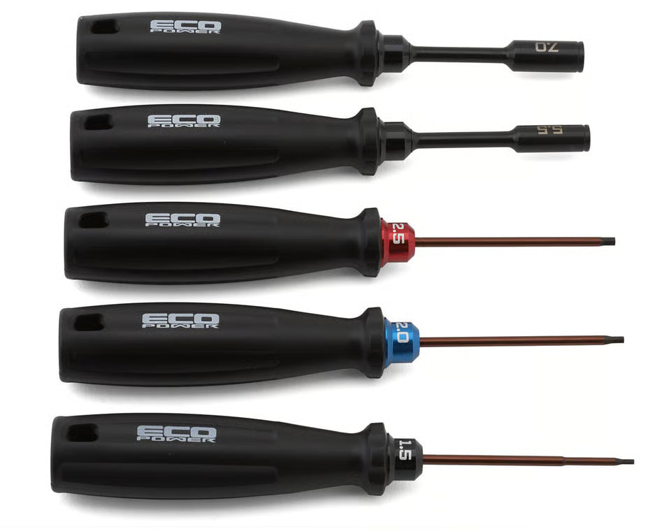 EcoPower 5-Piece Metric Hex & Nut Driver RC Essential Tool Set Amain Hobbies