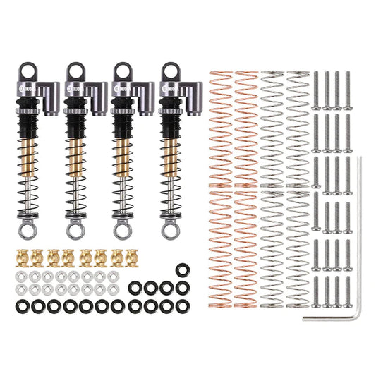 INJORA 43mm Aluminum Threaded Double Barrel Shocks with Fake Reservoir for Axial SCX24 (SCX24-28) INJORA