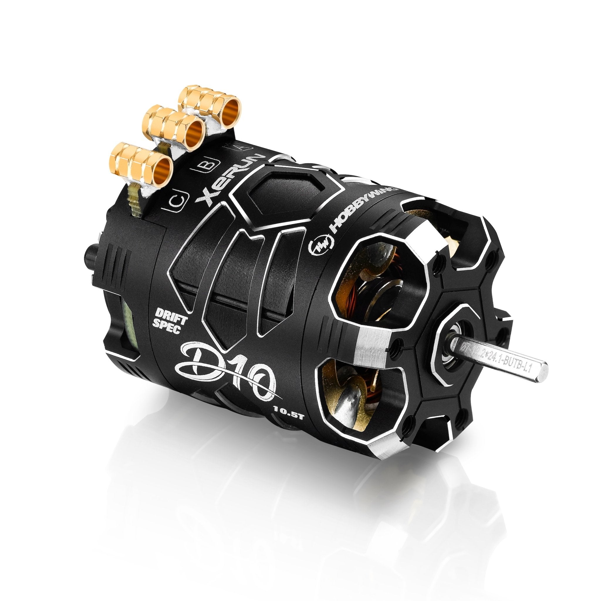 Hobbywing: Xerun D10 Brushless Drift Motor - 10.5T, 4600kv, Stealth Edition (Black) HRP