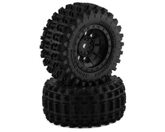 JConcepts Magma Pre-Mounted Monster Truck Tires w/Hazard Wheel (Black) (2) (Platinum) Amain Hobbies