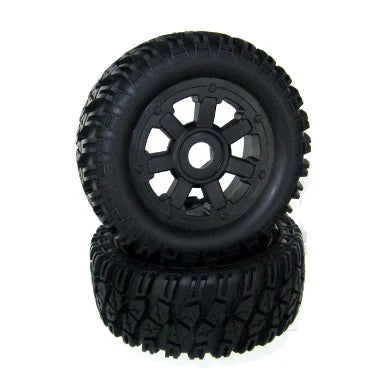 Redcat Pre-Mount 1/5th Tires and Wheels(22mmHex)(Black)(1pr) (RER07431) Redcat