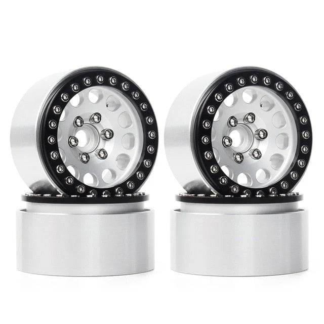 INJORA: 4PCS 1.9" Aluminum Alloy Beadlock Wheel Rims for 1/10 RC Crawler (Multiple Colors Available) INJORA