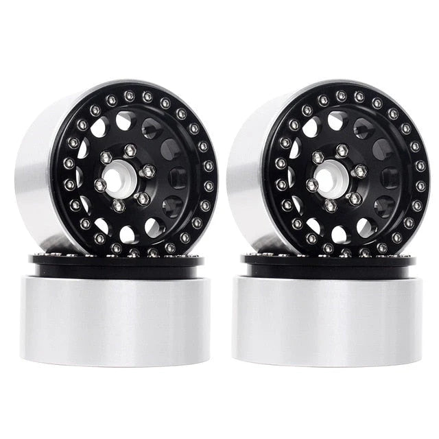 INJORA: 4PCS 1.9" Aluminum Alloy Beadlock Wheel Rims for 1/10 RC Crawler (Multiple Colors Available) INJORA