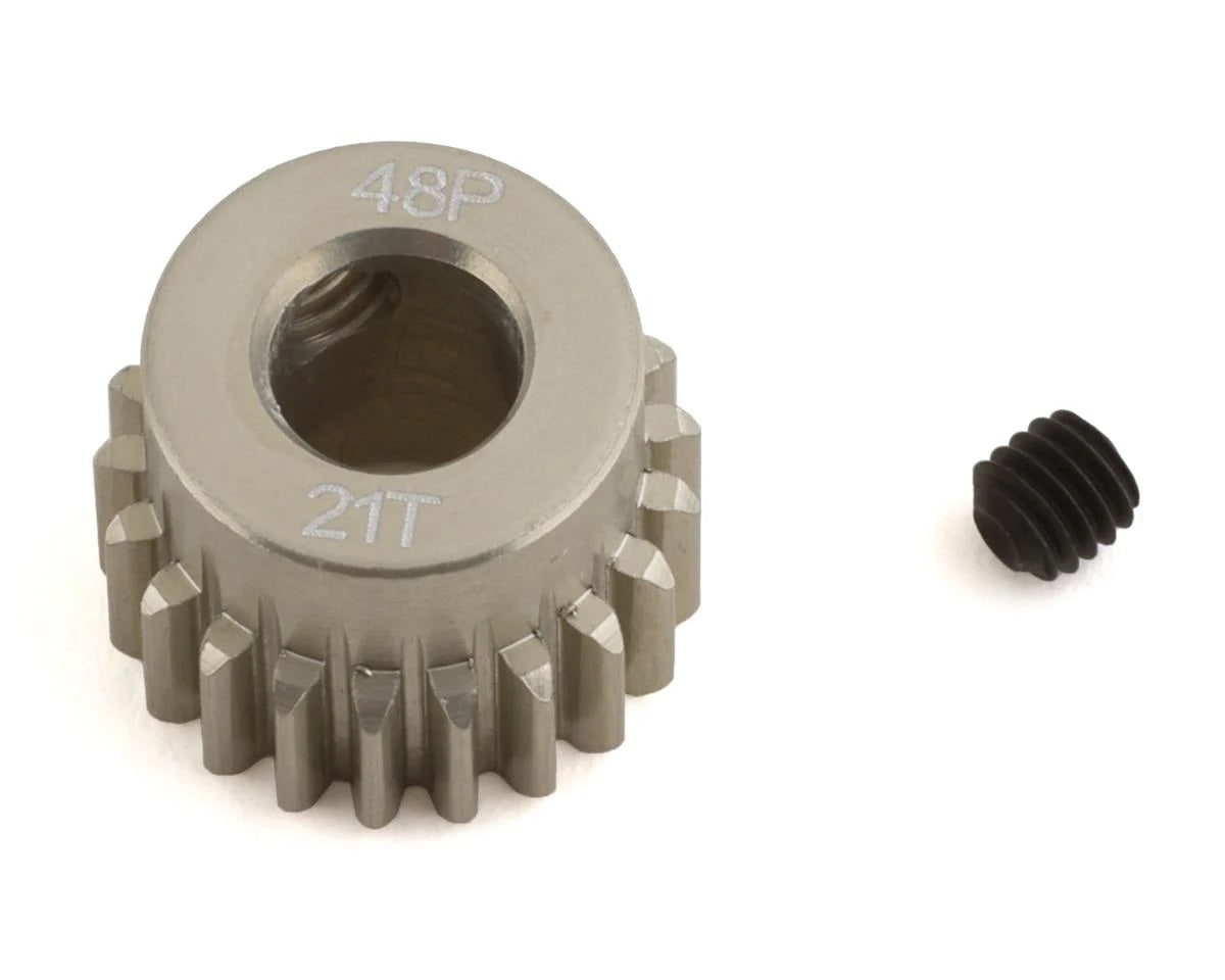 ProTek RC 48P Lightweight Hard Anodized Aluminum Pinion Gear (5.0mm Bore) (21T) (PTK-8641) Amain Hobbies
