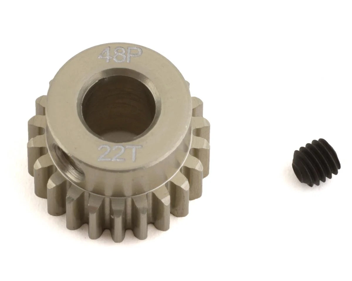 ProTek RC 48P Lightweight Hard Anodized Aluminum Pinion Gear (5.0mm Bore) (22T) (PTK-8642) Amain Hobbies