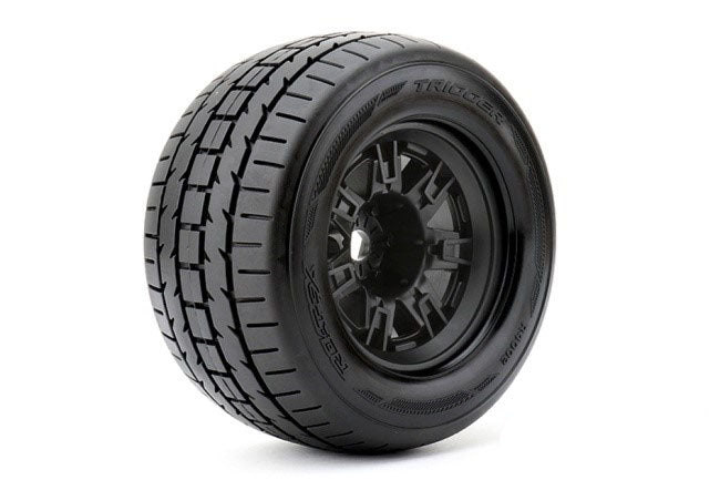 ROAPEX Trigger 1/8 Monster Truck Tires Mounted on Black Wheels (ROPR4002-B0) HRP