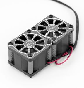 Powerhobby Twister Twin / Dual 40mm 1/8 1/5 Motor Aluminum Cooling Fan - Black HRP