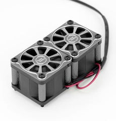 Powerhobby Twister Twin / Dual 40mm 1/8 1/5 Motor Aluminum Cooling Fan - Black HRP
