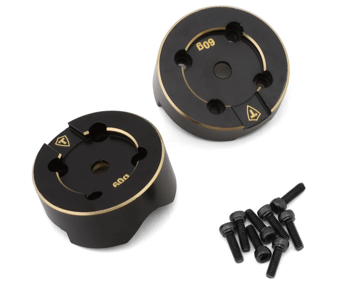 Treal Hobby: Axial UTB18 Brass Portal Covers (Black) (2) (TLHTUTB18-01) Amain Hobbies