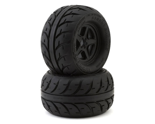 UpGrade RC Street Radials 2.8" Pre-Mounted On-Road Tires w/5-Star Wheels (2) (17mm/14mm/12mm Hex) (UPG-10001) Amain Hobbies