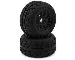 UpGrade RC Street Radials 2.2" Pre-Mounted On-Road Tires for Traxxas® Mini Maxx® & Mini XRT® (2) w/12mm Narrow, 12mm Wide, & 14mm Hexes(UPG-10014) Amain Hobbies