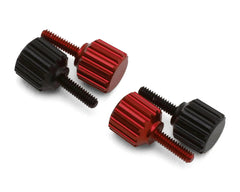 UpGrade RC 7075 Aluminum 1.4mm Thumbscrews for Losi® Micro-B™ (Black/Red) (4)(UPG-11024) Amain Hobbies