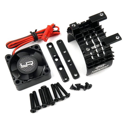 Yeah Racing Aluminum 540 & 550 Motor Heat Sink w/Tornado High Speed Fan (Black) (YA-0653BK) Yeah Racing