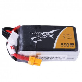 Tattu 11.1V 75C 3S 850mAh Lipo Battery Pack with XT60 Plug GensTattu