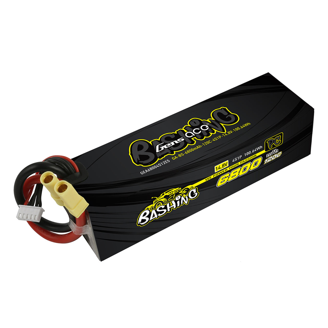 Gens Ace Bashing Series 6800mAh 14.8V 120C 4S1P Lipo Battery Pack With EC5 Plug (GEA68004S12E5) GensTattu