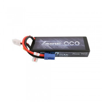 Gens Ace 5000mAh 7.4V 50C 2S1P HardCase Lipo Battery Pack 24# with EC5 Plug for RC Car GensTattu