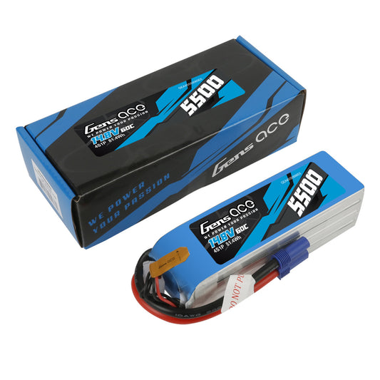 Gens ace 5500mAh 14.8V 4S1P 60C Lipo Battery Pack with EC5 Plug (GEA4S550060E5)