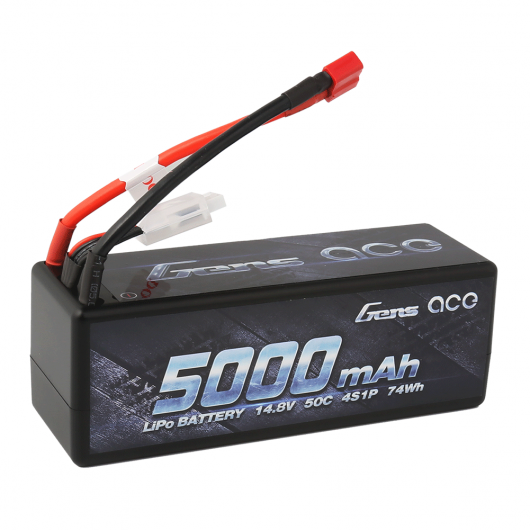 Gens Ace 5000mAh 14.8V 50C 4S1P HardCase Lipo Battery14# with Deans Plug GensTattu