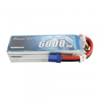 Gens Ace 6000mAh 14.8V 100C 4S1P LiPo Battery Pack with EC5 Plug GensTattu
