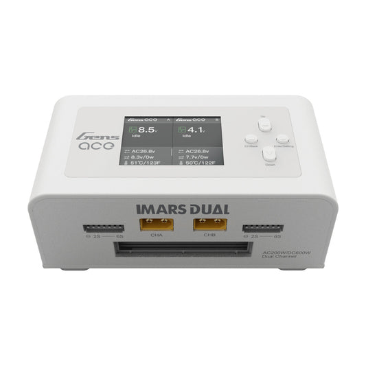 Gens Ace GensAce Imars Dual Channel AC200W/DC300W Balance Charger White (GEA200WDUAL-UW) GensTattu