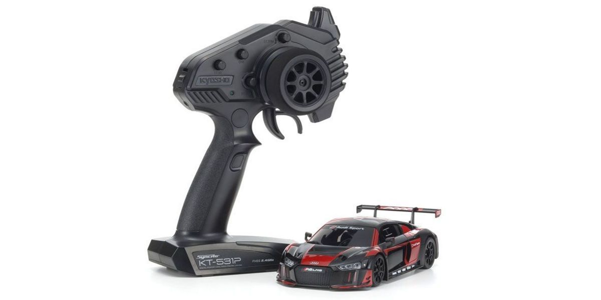 Kyosho MINI-Z RWD Audi R8 LMS 2016 “Black/Red” Readyset (32344BKR) Kyosho America