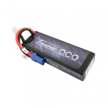 Gens Ace 5000mAh 7.4V 50C 2S1P HardCase Lipo Battery Pack 24# with EC5 Plug for RC Car GensTattu