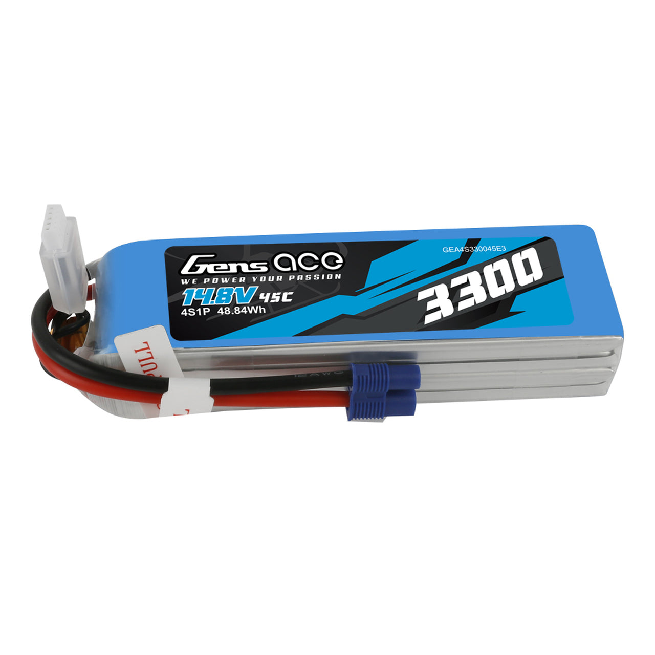 Gens Ace 3300mAh 45C 4S1P 14.8V Lipo Battery Pack with EC3 GensTattu
