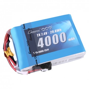 Gens Ace 4000mAh 7.4V 2S1P TX Lipo Battery Pack with JST-EHR Plug GensTattu