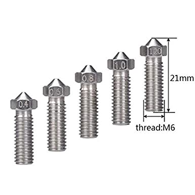 Friendly Hobbies 0.6mm 3D Printer Stainless Steel Nozzle -Compatible with E3D Volcano ZYLtech