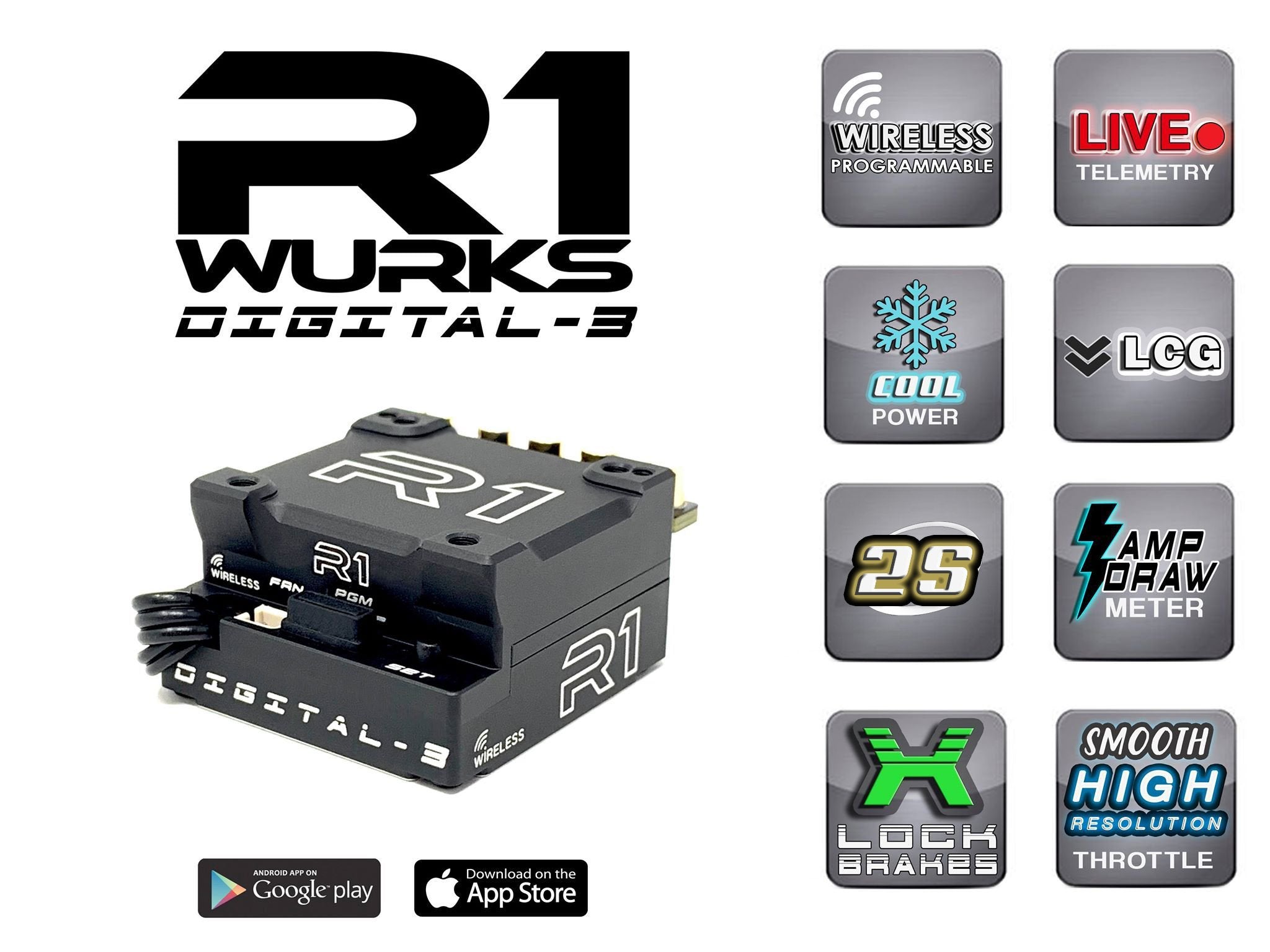 R1 Digital-3 ESC 2S (not 1S) A6 (040007) R1 Wurks