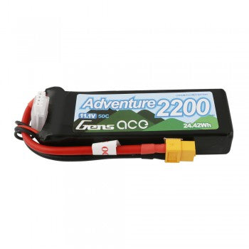 Gens Ace Adventure 2200mAh 3S1P 11.1V 50C Lipo Battery with XT60 Plug for RC Crawler GensTattu