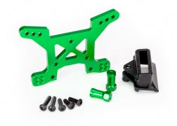 Traxxas Shock Tower, Front, 7075-T6 aluminum (green-anodized) (1)/ body mount bracket (1) (6739G)