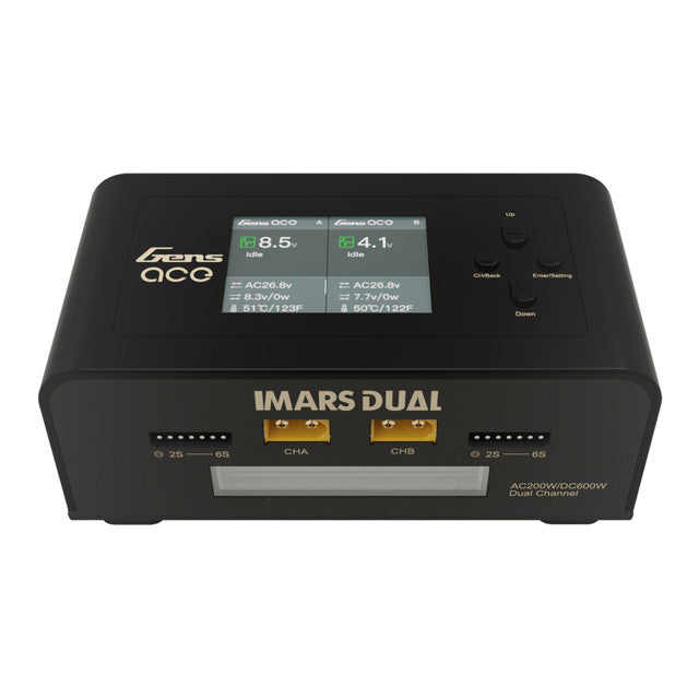 GensAce Imars Dual Channel AC200W/DC300W Balance Charger Black (GEA200WDUAL-UB) GensTattu