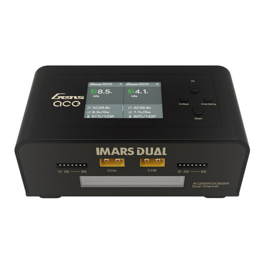 GensAce Imars Dual Channel AC200W/DC300W Balance Charger Black (GEA200WDUAL-UB) GensTattu