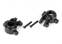 Traxxas Steering blocks, extreme heavy duty, black (left & right)/ 3x20mm BCS (2) (9037) TRAXXAS