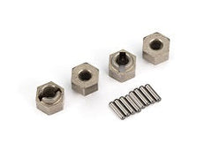 Traxxas Wheel hubs, 7mm hex (steel) (4)/ axle pins (8) (9750A) TRAXXAS