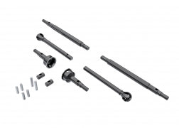 Traxxas: Axle shafts, front (2), rear (2)/ stub axles, front (2) (hardened steel)/ 1.5x7.8mm pins (2)/ 1.5x6mm pins (4)/ cross pins (2) (9756) TRAXXAS