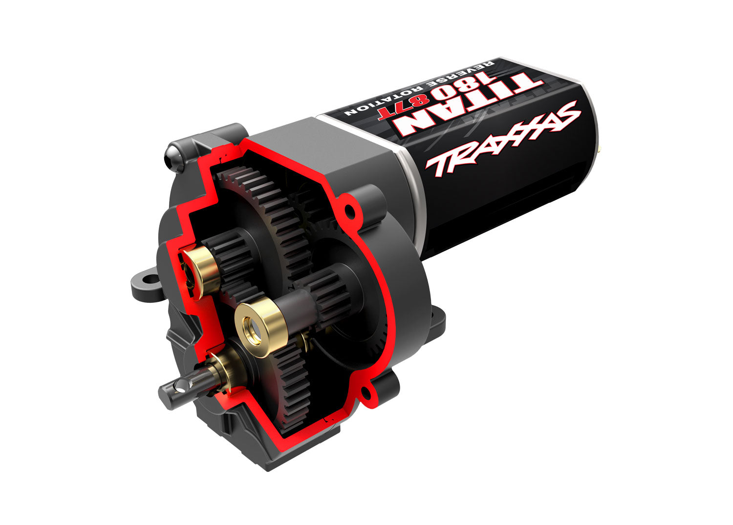 Traxxas Transmission, complete (low range (crawl) gearing) (40.3:1 reduction ratio) (includes Titan® 87T motor) (9791R) TRAXXAS