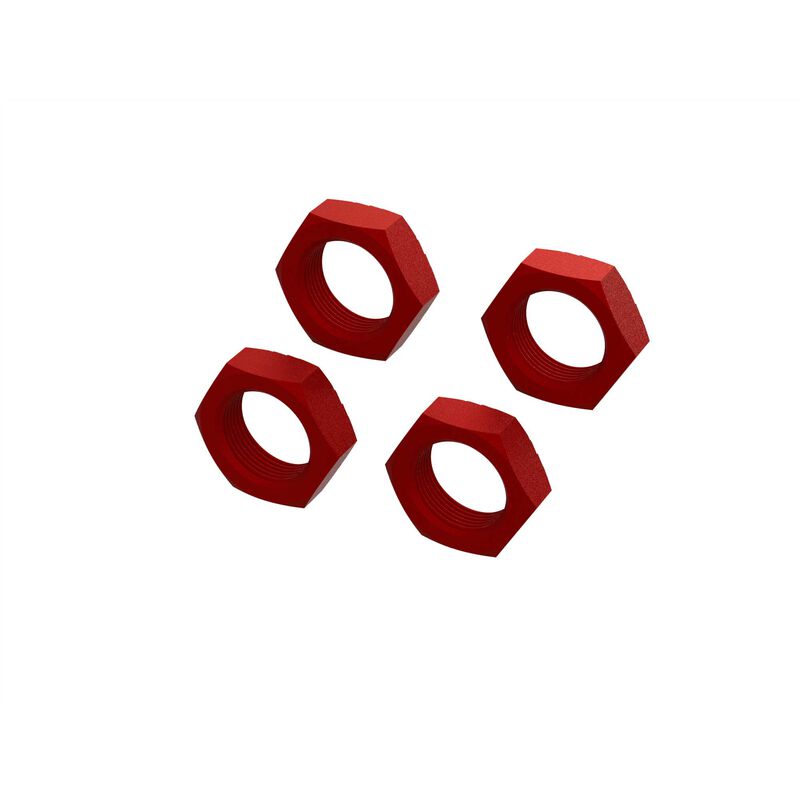 ARRMA Aluminum Wheel Nut 24mm, Red (4) (ARA310929) Horizon Hobby
