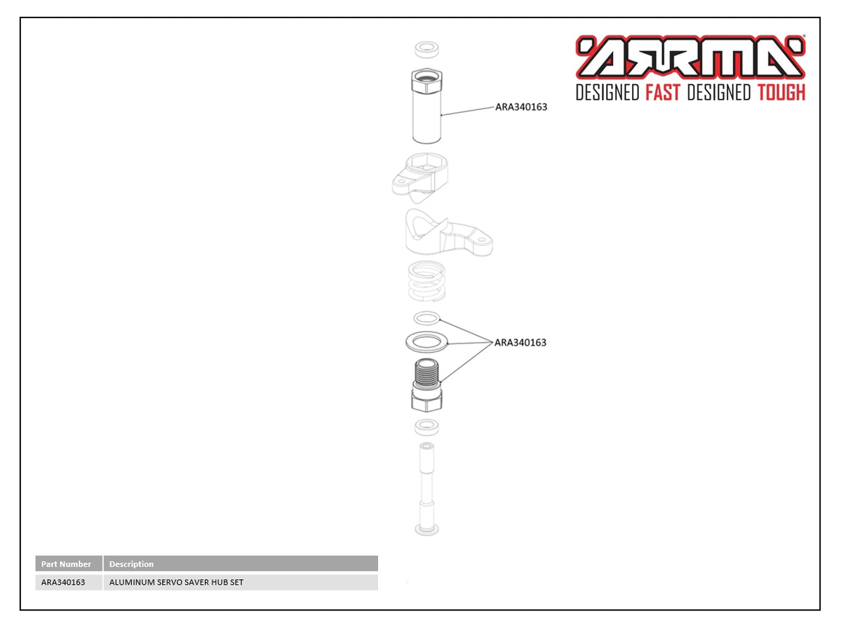 ARRMA Aluminum Servo Saver Hub (ARA340163) Horizon Hobby