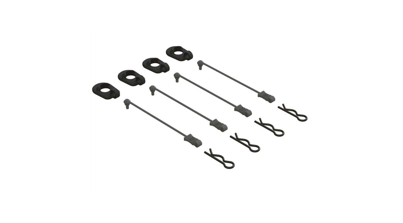 ARRMA Body Clip Retainers, Black (4): 1/5 Scale (ARA390294) Horizon Hobby