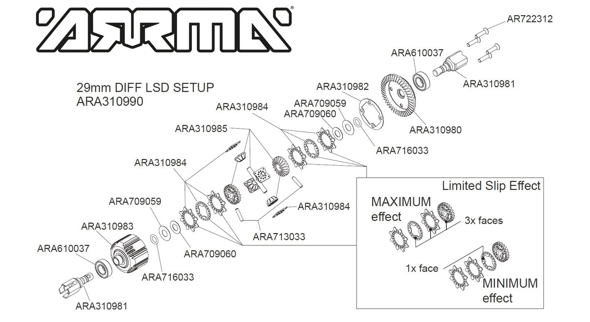 ARRMA Shim, 6.2x13.7x0.2mm (8): EXB (ARA709059) Horizon Hobby