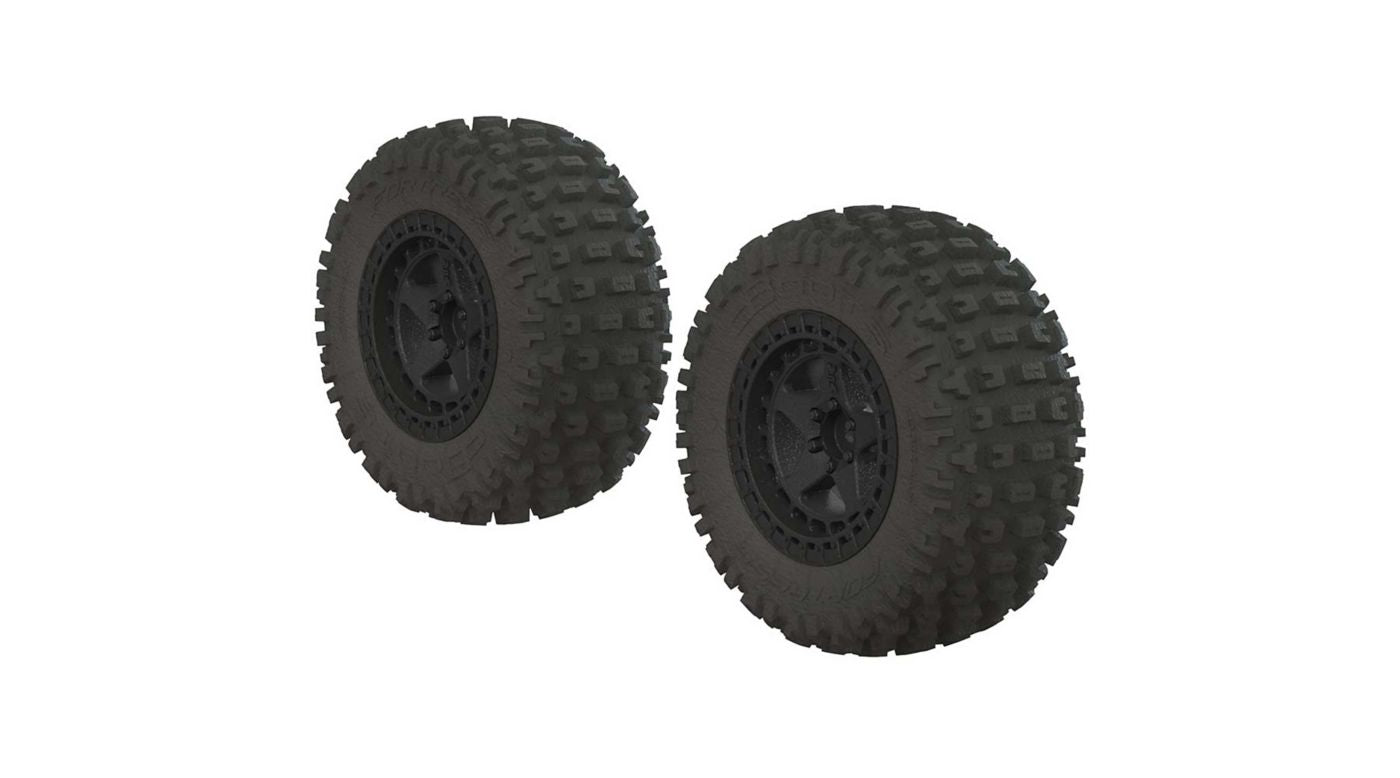 ARRMA (AR550042) 1/10 dBoots Fortress SC 2.2/3.0 Pre-Mounted Tires, 14mm Hex, Black (2) (ARAC9630) Horizon Hobby