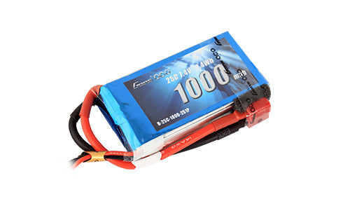 Gens Ace 1000mAh 2S 45C Lipo Battery Pack with Deans plug GensTattu