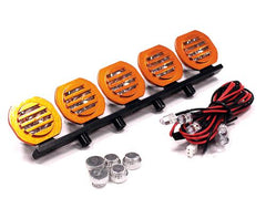 Integy Billet Machined Alloy Roof Top Spot LED (5) Light Set (C23540ORANGE) Integy