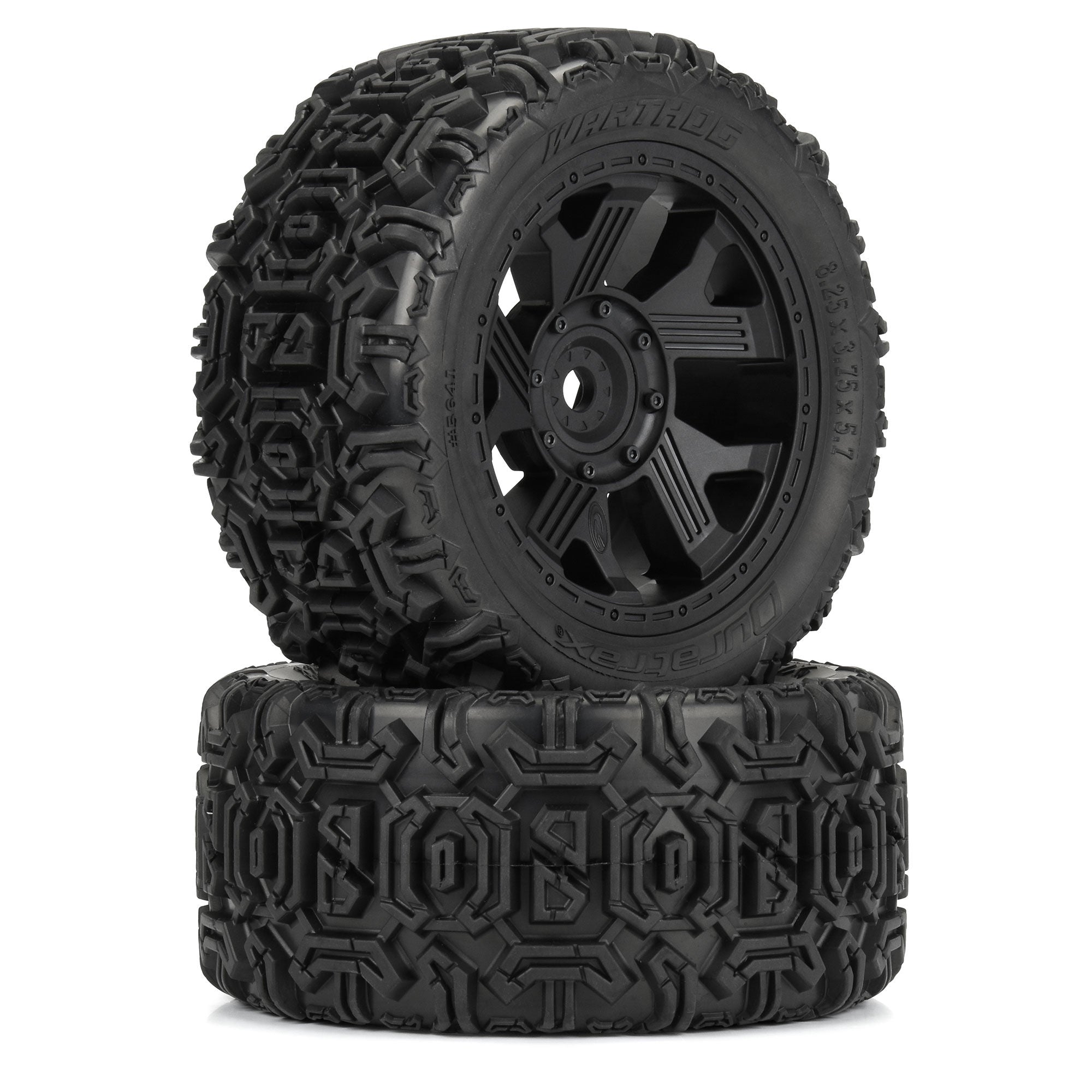 Duratrax 1/6 Warthog F/R 5.7" Monster Truck Tires MTD 24mm Black Ripper (2) (DTX564110) Horizon Hobby